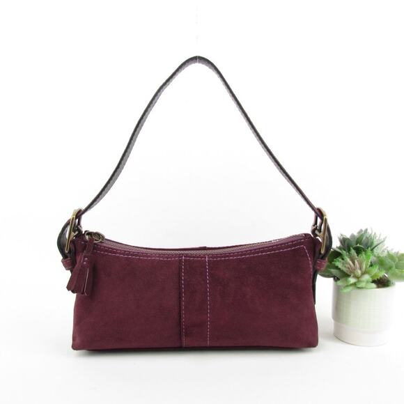 Authentic Coach Y2K Vintage Purple / Plum Suede Baguette Bag - Picture 2 of 9